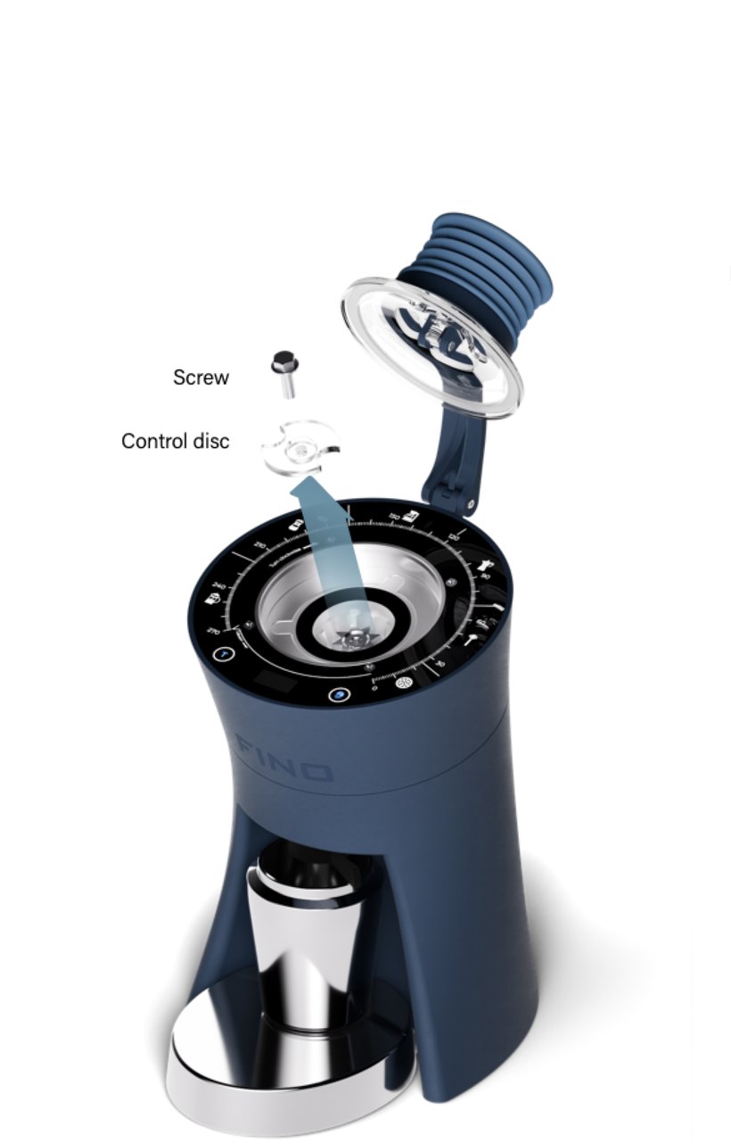 Loosen and remove the motor shaft screw and flow control disc